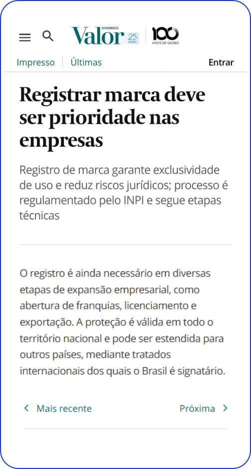 Matéria na Valor Econômico